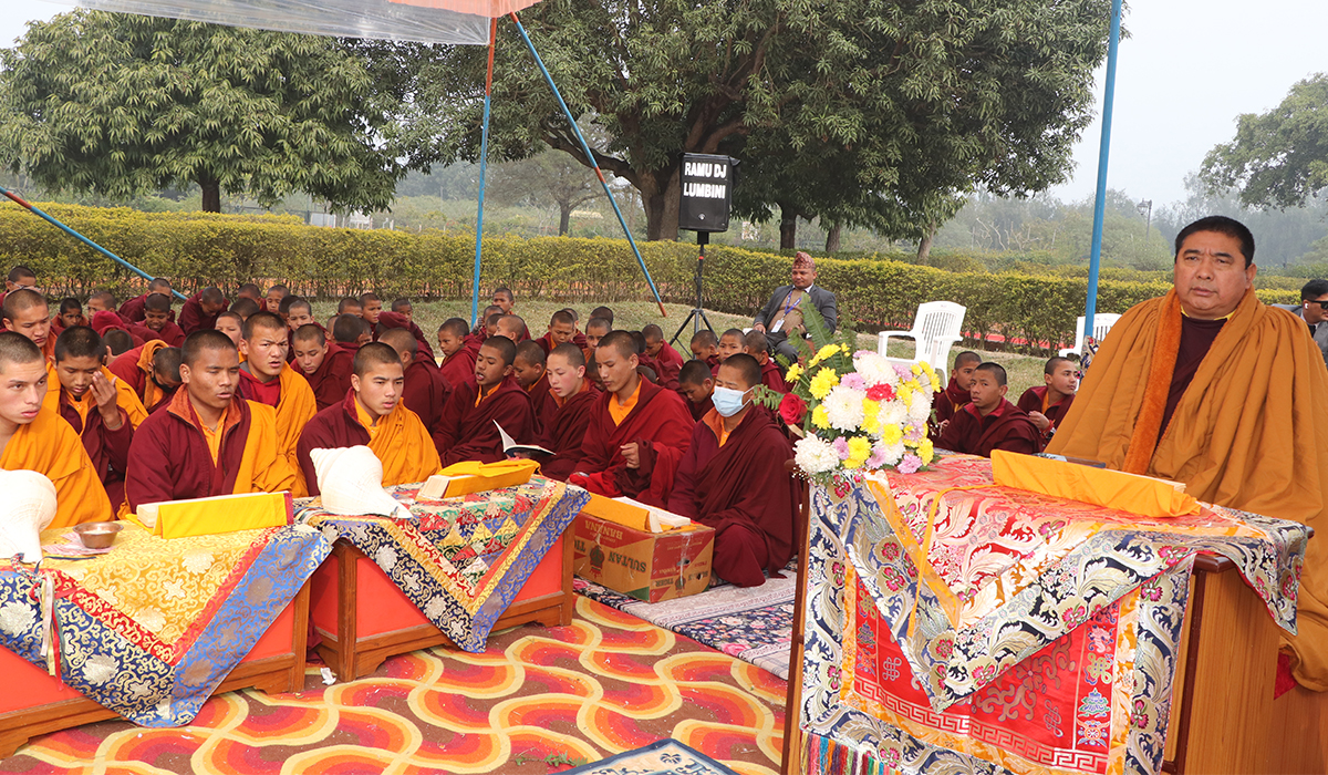 लुम्बिनीमा सकियो मोन्लाम पूजा